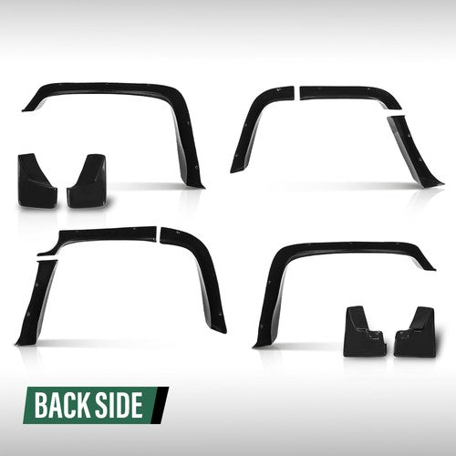 Solid Spare Fender Flares (8Pcs) & Mud Flaps (4Pcs) Black Fit For 2006-2010 Hummer H3 NEW