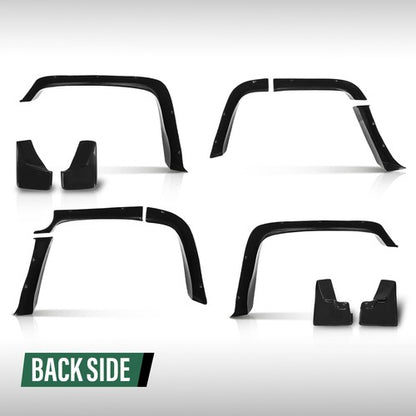Solid Spare Fender Flares (8Pcs) & Mud Flaps (4Pcs) Black Fit For 2006-2010 Hummer H3 NEW