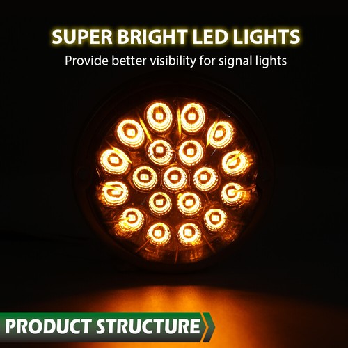 Solid Spare 1Pcs Clear Amber Lens Watermelon (19 LED) Marker Turn Signal Light Universal