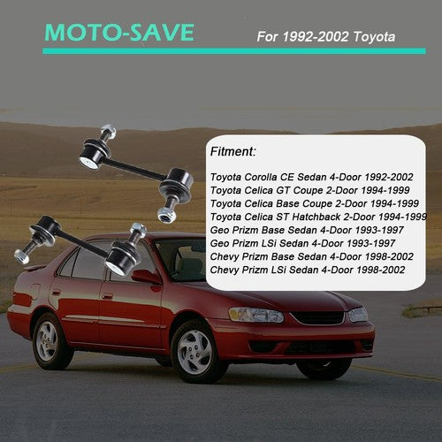 Solid Spare 4x Front & Rear Stabilizer Sway Bar End Link Set For 1993-1997 Geo Prizm 1.6L I4