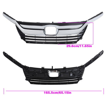 Solid Spare Front Upper Grille Bumper Grill Chrome Headlight Eyelid For 18-21 Honda Odyssey
