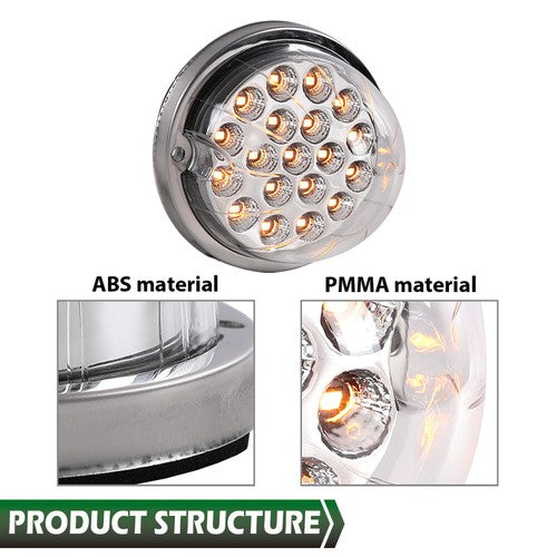 Solid Spare 1Pcs Clear Amber Lens Watermelon (19 LED) Marker Turn Signal Light Universal