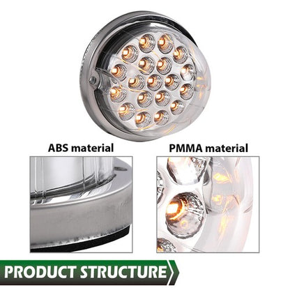 Solid Spare 1Pcs Clear Amber Lens Watermelon (19 LED) Marker Turn Signal Light Universal
