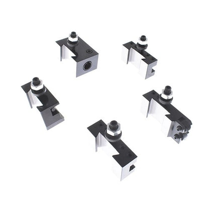 Solid Spare 6Pcs AXA 250-100 Piston Quick Change Tool Post Holder Set For Lathe 6 - 12"