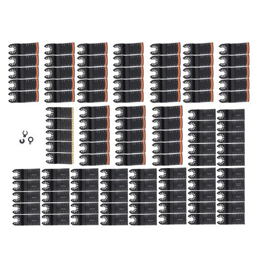 Solid Spare 105 Pieces Titanium and HCS Oscillating Saw Blades for Wood Metal Cutting