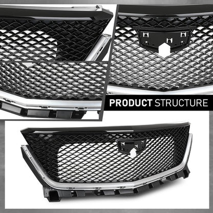 Solid Spare Fit For 2020-2025 Cadillac XT6 Sport Front Bumper Lower Grille Black & Chrome