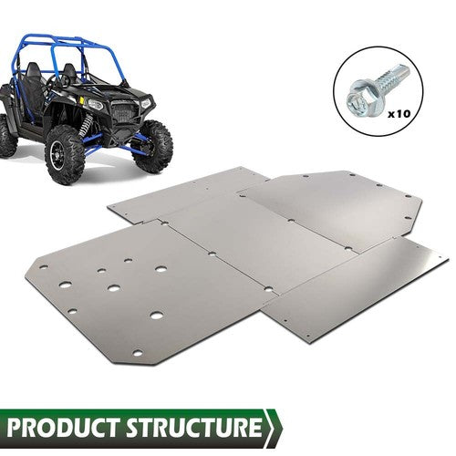 Solid Spare Fit For 2008-2014 Polaris RZR RZR-S 800 3/16" Aluminum Skid Plate Heavy Duty