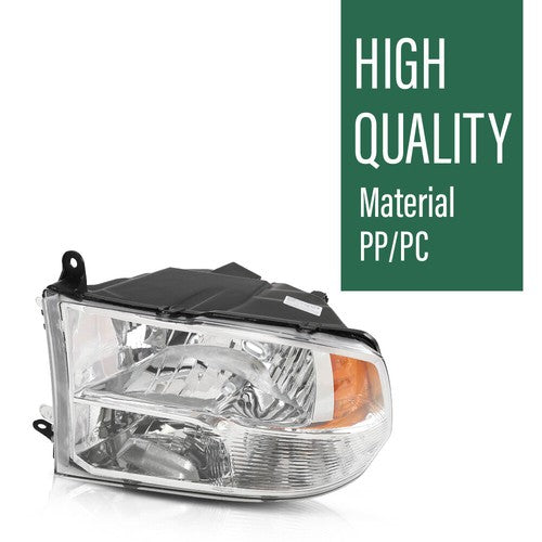 Solid Spare Headlight Assembly For 2009-2018 Dodge Ram 1500 2500 3500 Quad Cab Headlamp LH