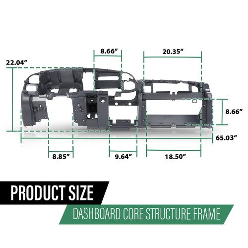 Solid Spare Fit For 1998-2001 Dodge Ram Dashboard Inner Dash Core Frame Mount Assembly Gray