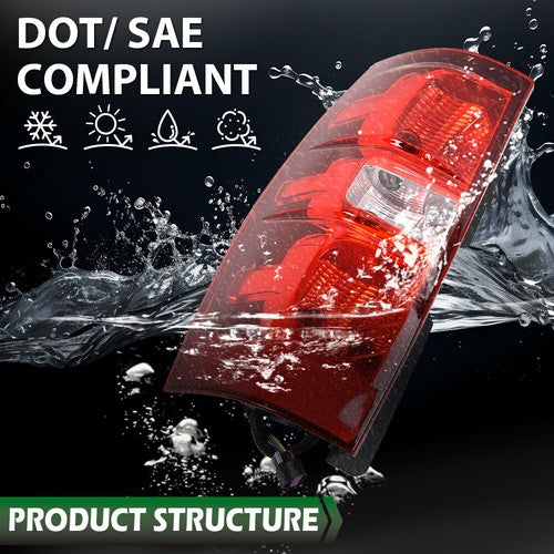 Solid Spare Tail Lights Brake Lamps Left+Right Fit For 07-14 Chevrolet Suburban Tahoe