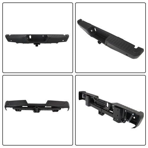 Solid Spare w/ Holes w/ Tow Hooks Metal Rear Bumper Automobiles For Ford F-150 2015-2020