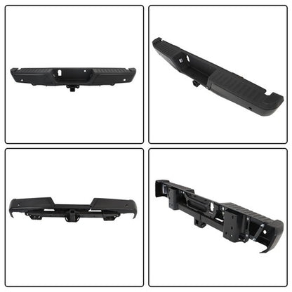 Solid Spare w/ Holes w/ Tow Hooks Metal Rear Bumper Automobiles For Ford F-150 2015-2020