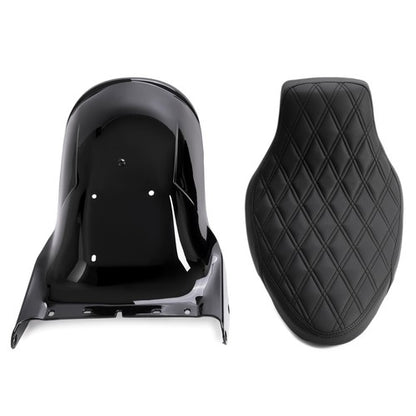 Solid Spare Short Rear Fender Black Seat For Harley-Davidson Softail 06-17 200mm Tire models