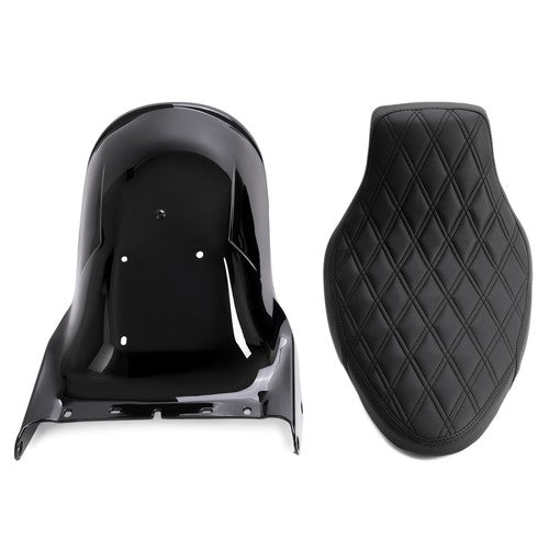 Solid Spare Short Rear Fender Black Seat For Harley-Davidson Softail 06-17 200mm Tire models