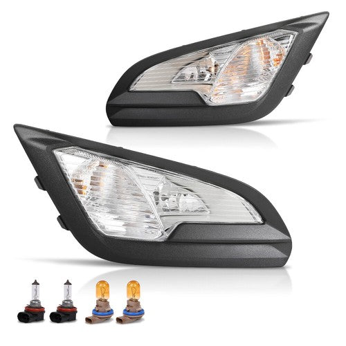Solid Spare Fit For 18-22 Ford EcoSport Front Bumper Fog Lights Driving Lamps W/ Bulbs