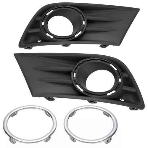 Fog Light Cover Bezel w/Chrome Ring For Honda Pilot 2012 2013 2014 2015 LH & RH