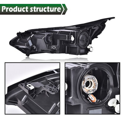Solid Spare Passenger Right Headlight Headlamp Halogen w/LED DRL For 2018-2020 Chevy Equinox