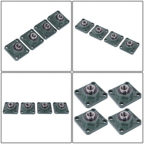 Solid Spare 4Pcs UCF204-12 Pillow Block Flange Bearing 3/4" Bore 4 Bolt Solid Base