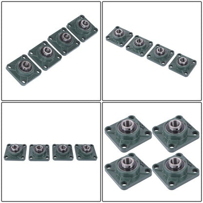 Solid Spare 4Pcs UCF204-12 Pillow Block Flange Bearing 3/4" Bore 4 Bolt Solid Base