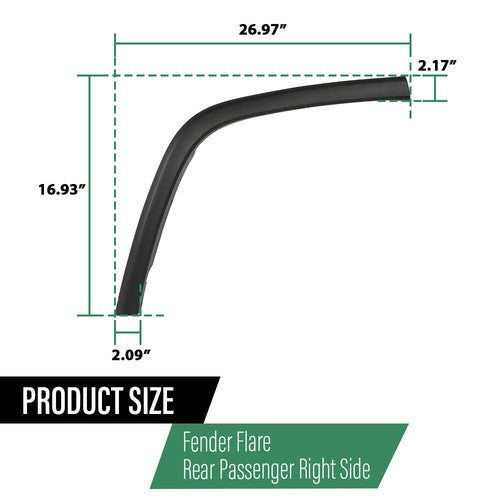 Solid Spare Rear Right Passenger Side Wheel Arch Trim Fit For 2011-2022 Jeep Grand Cherokee