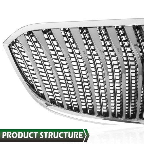 Solid Spare Fit For 14-16 Buick Lacrosse Front Bumper Upper Grille Grill Chrome GM1200705