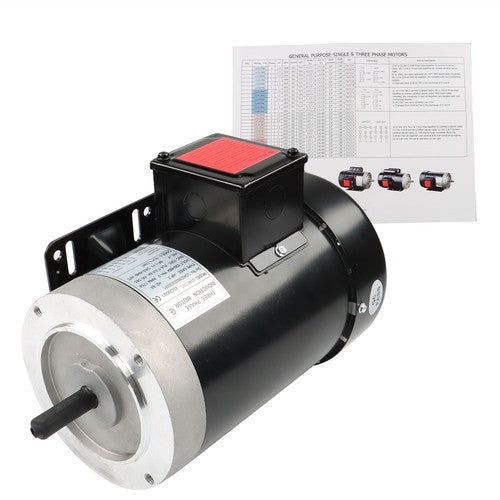 Solid Spare 2 HP Electric Motor 3 Phase 56C Frame 1800 RPM TEFC 230 / 460 Volt New
