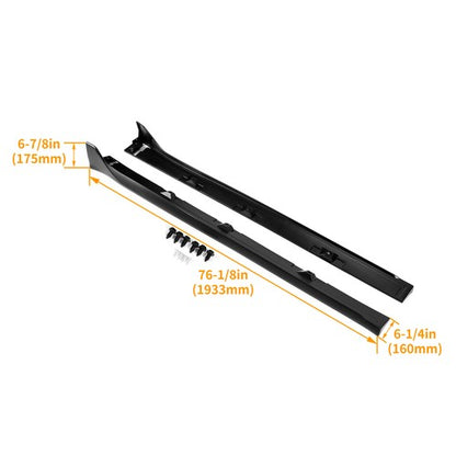 Solid Spare Side Skirt Extension For 16-2020 Honda CIVIC 4DR Sedan LX EX Si Blk Type-R Style