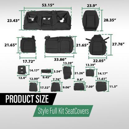 Solid Spare Fit For 2019 2020 2021 Chevy Silverado LT/WT Full Set Seat Covers Replace