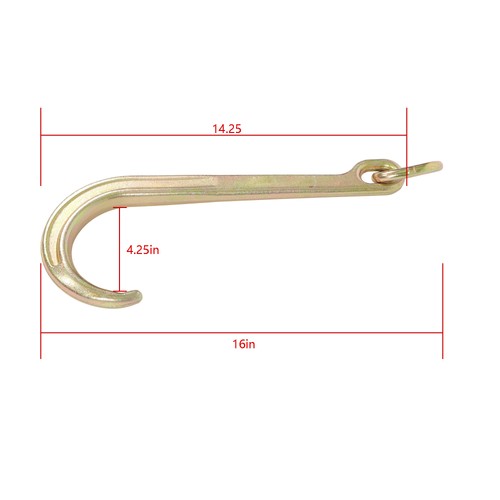 Solid Spare 15 Inch J Hook 5400 lbs G70 Roll Back Clevis for Tow Chain Truck and Trailer