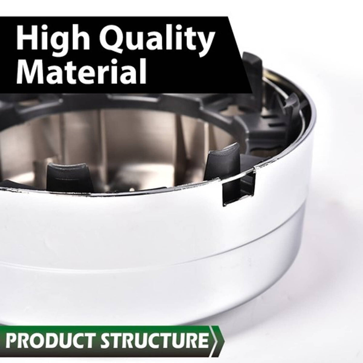 Solid Spare Fit For 2003-2017 Dodge Ram 3500 1-Ton Dually Rear Wheel Hub Center Caps Silver