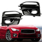 Solid Spare Front Bumper Fog Light Cover Bezel Trim For Infiniti Q50 Sport 2014-2017 LH & RH