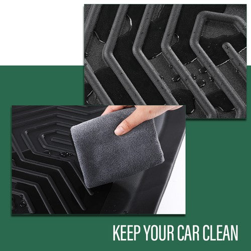 Solid Spare All Weather TPE 3D Floor Mats Liners Black Fit For 2015-2025 Ford F150 Super Cab
