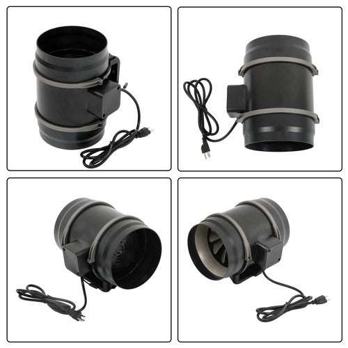 Solid Spare Inline Duct Fan Temperature & Humidity Controller EC-motor Plastic ABS 8" 807CFM