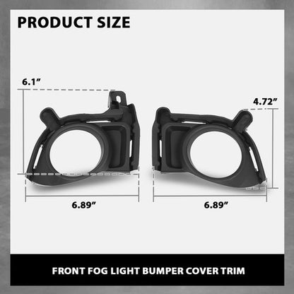 Solid Spare Fit For 2014 2015 2016 Toyota Highlander Front Bumper Fog Light Bezel Lamp Trim