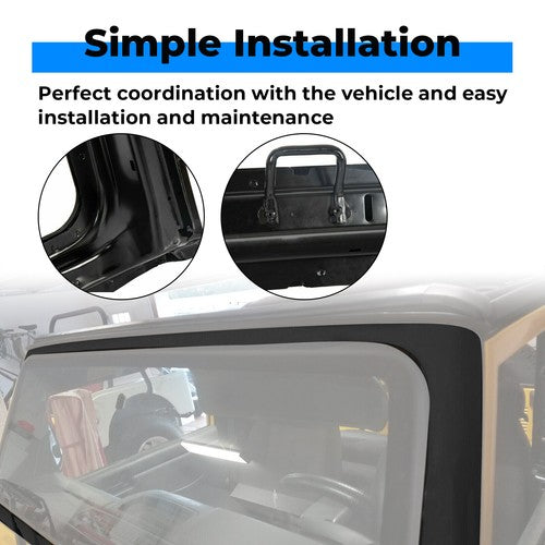 Solid Spare Black Front Windshield Frame For 2003 -2006 Jeep Wrangler TJ 55395014AB