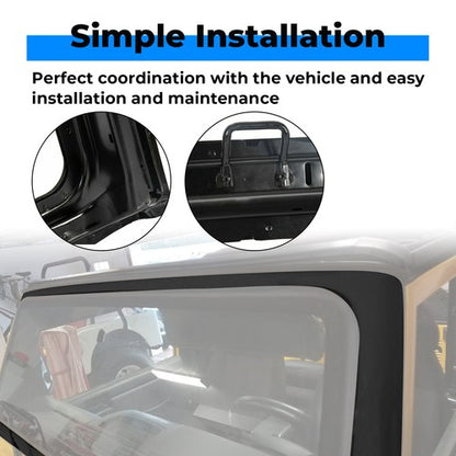 Solid Spare Black Front Windshield Frame For 2003 -2006 Jeep Wrangler TJ 55395014AB