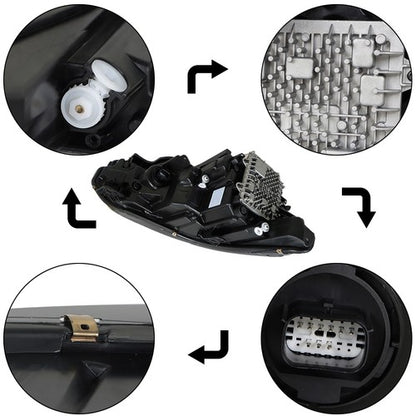 Solid Spare Headlight Projector Fit For Jeep Cherokee 2019-2022 LED Replacement LH/Left Side