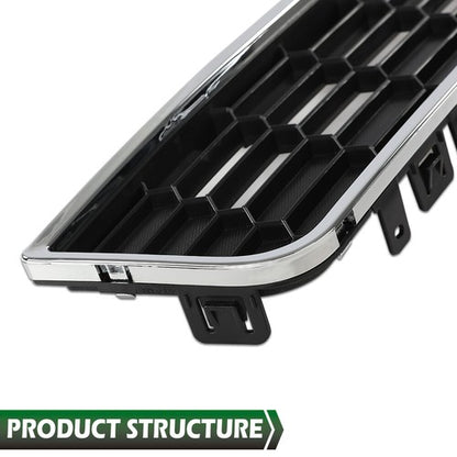 Solid Spare Fit For 2012-2016 Chevy Sonic Front Bumper Upper & Lower Grille+Fog Light Cover