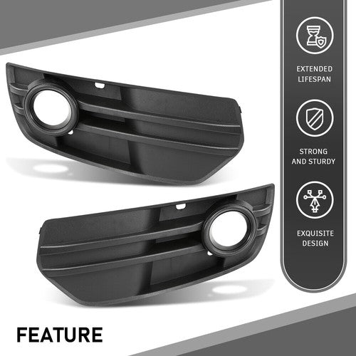 Solid Spare Fit For 2009-2012 Audi Q5 Front Bumper Fog Light Bezel Lamp Trim Left+Right