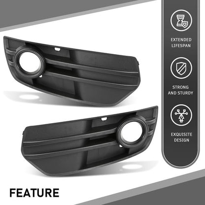 Solid Spare Fit For 2009-2012 Audi Q5 Front Bumper Fog Light Bezel Lamp Trim Left+Right