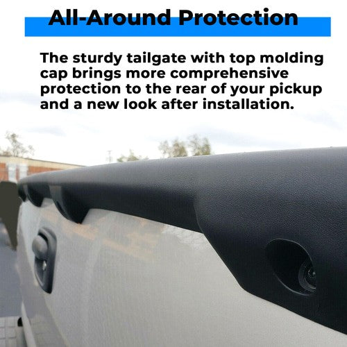 Solid Spare Tailgate Spoiler Cap Molding Top Protector For 1999-2007 Silverado Sierra Black
