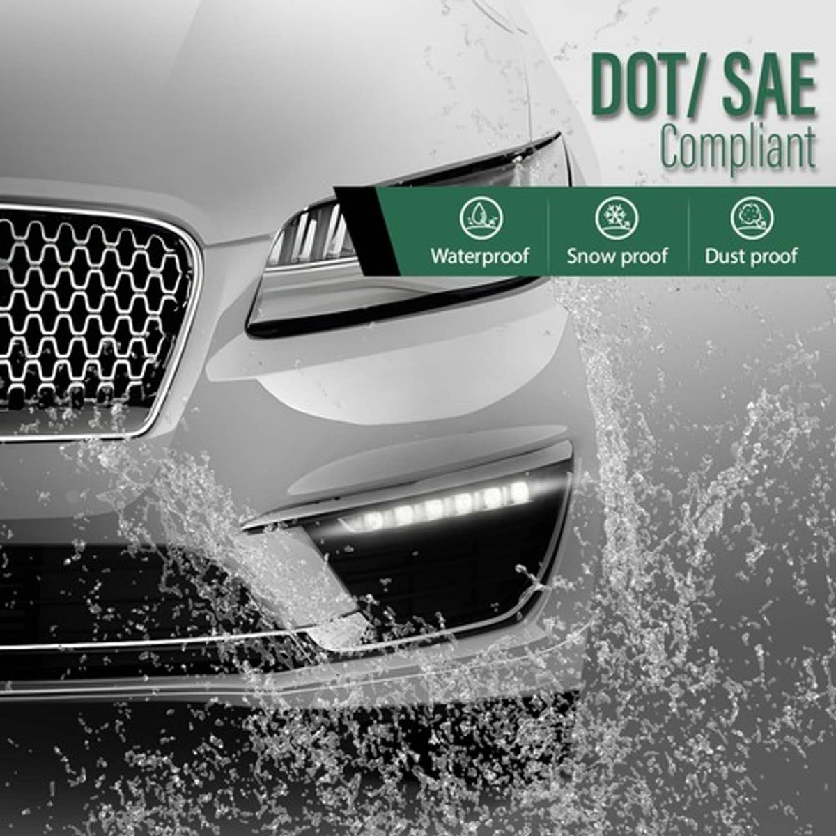 Solid Spare Front Bumper LED Fog Light Driving Lamp Fit For 2017-2020 Lincoln MKZ Left+Right