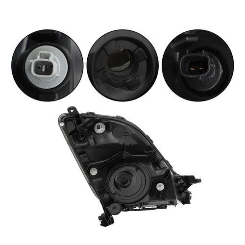 Solid Spare Headlight Black For Toyota Prius 2006 2007 2008 2009 Headlamp Left+Right Side