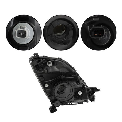 Solid Spare Headlight Black For Toyota Prius 2006 2007 2008 2009 Headlamp Left+Right Side