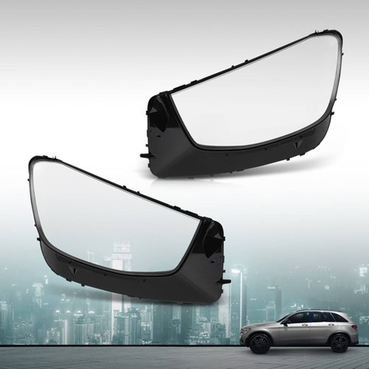 Solid Spare Fit For 2019-2022 Mercedes-Benz GLC-Class W253 X253 Headlight Replacement Lens