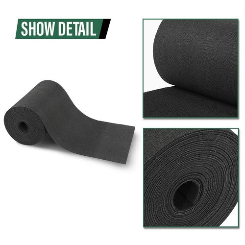 Solid Spare 18" x 50' Ribbed Bunk Carpet / Marine Boat Trailer Runners / Outdoor - Black