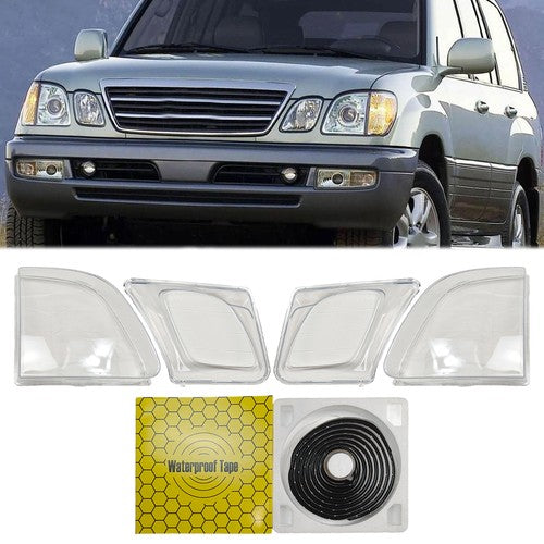 Front Headlight Clear Lens Housing + Seal Glue For Lexus LX470 1998-2007
