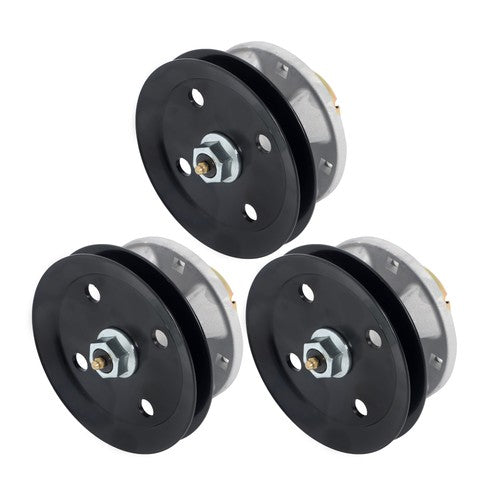 Solid Spare AM121342 AM115720 AM116065 3x Spindle Assembly w/Pulley For John Deere AM115528