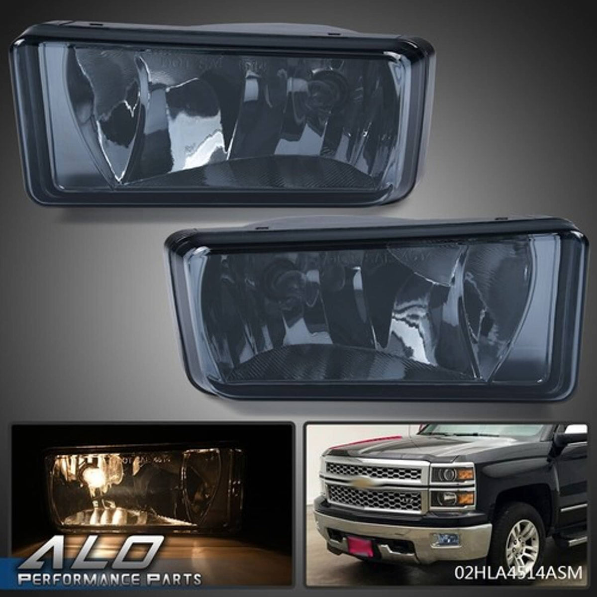 Solid Spare Smoke Lens Fog Lights Fit For 2007-2013 Chevy Silverado Tahoe Avalanche Suburban
