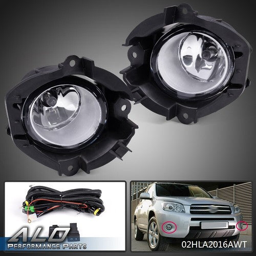 Solid Spare Fit For 2006-2008 Toyota RAV4 Pair Clear Front Bumper Fog Lights Driving Lamps